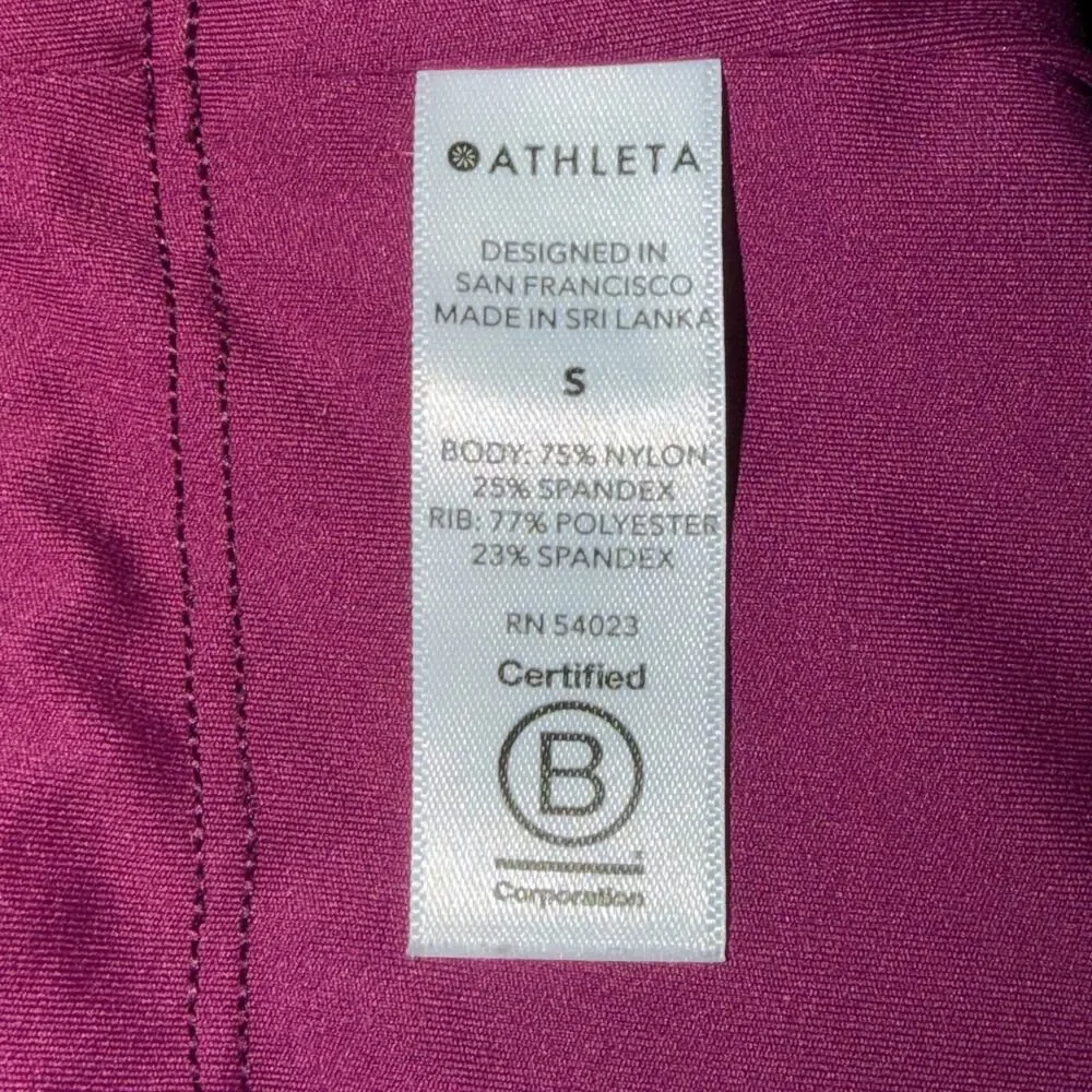 Athleta Vitality Rib 7/8 Tight Women's Size S Velvet Plum Purple High Rise